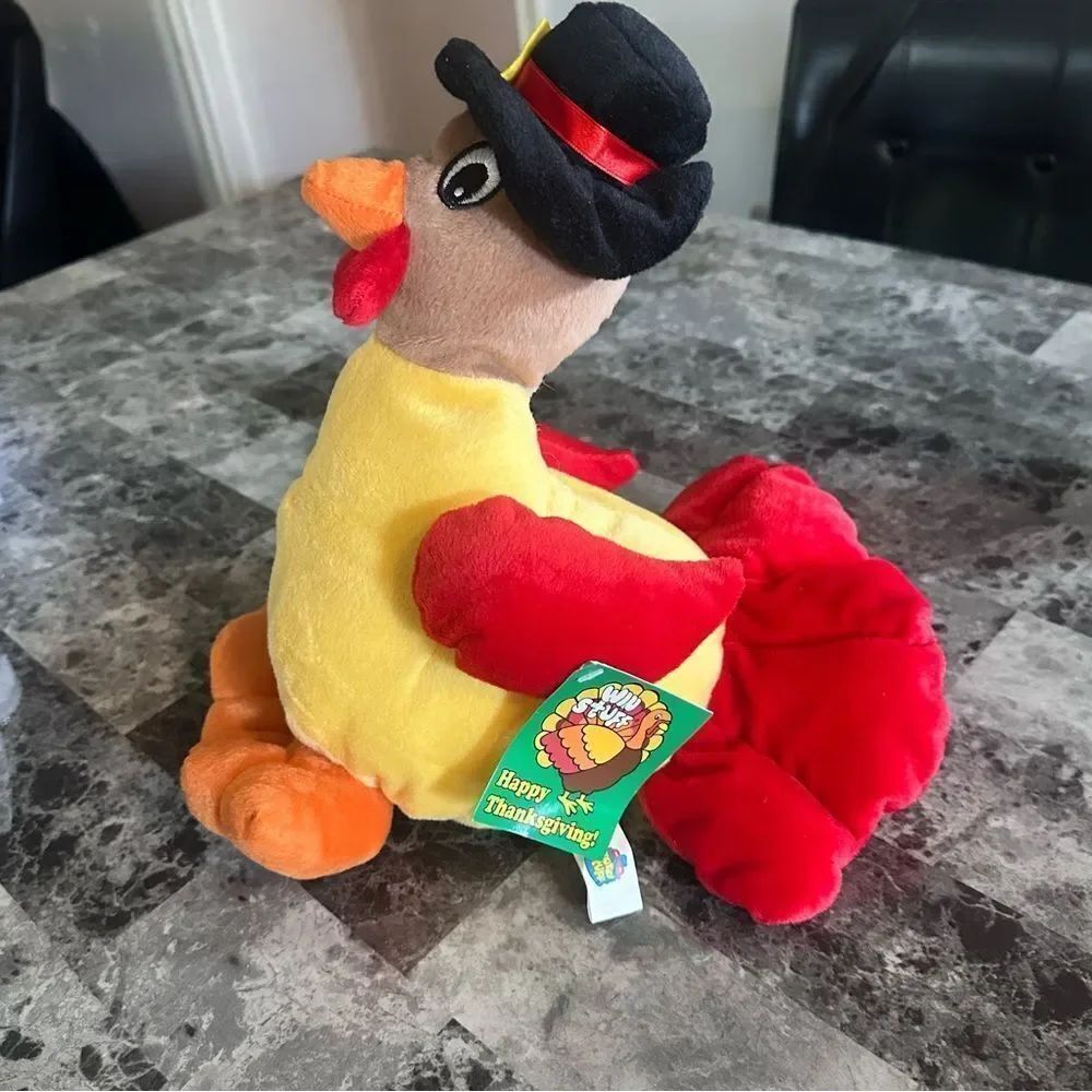 Festive Turkey Plush Toy - Yellow and Red